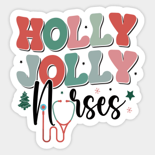 Holly Jolly Nurse Sticker